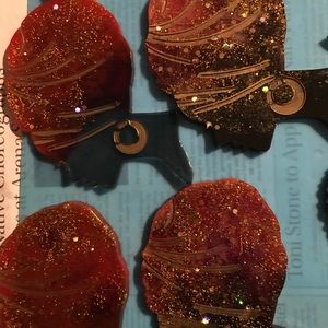 Black Girl Magic! The Head-wrapped Lady Coasters. A set of 4 and a holder.